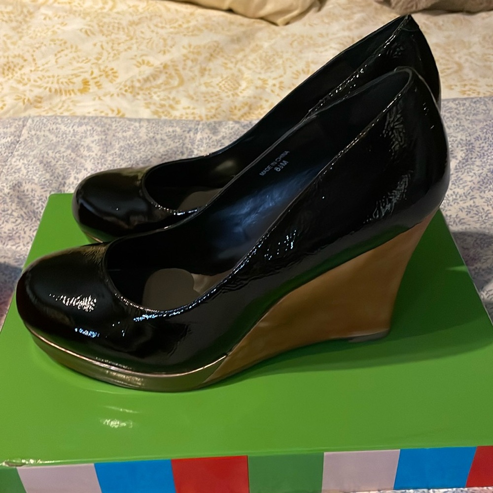 Charles David wooden wedge heels